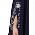 Designer Irani Kaftan with zari embroidery work-Navy blue